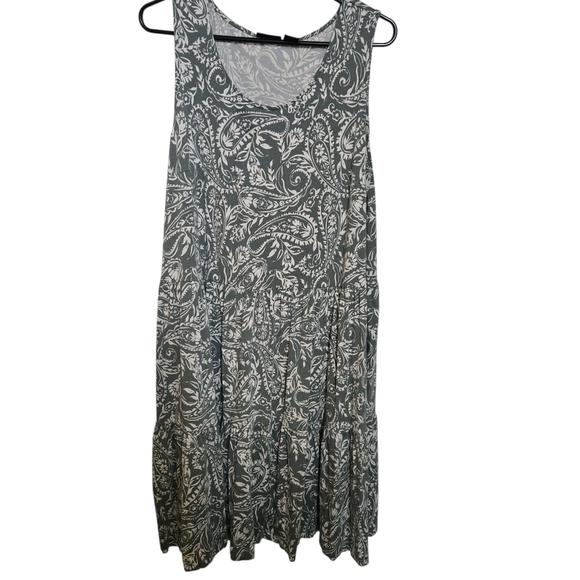 Tahari Green Paisley Midi Dress Sleeveless Plus Size 1X - Picture 1 of 4
